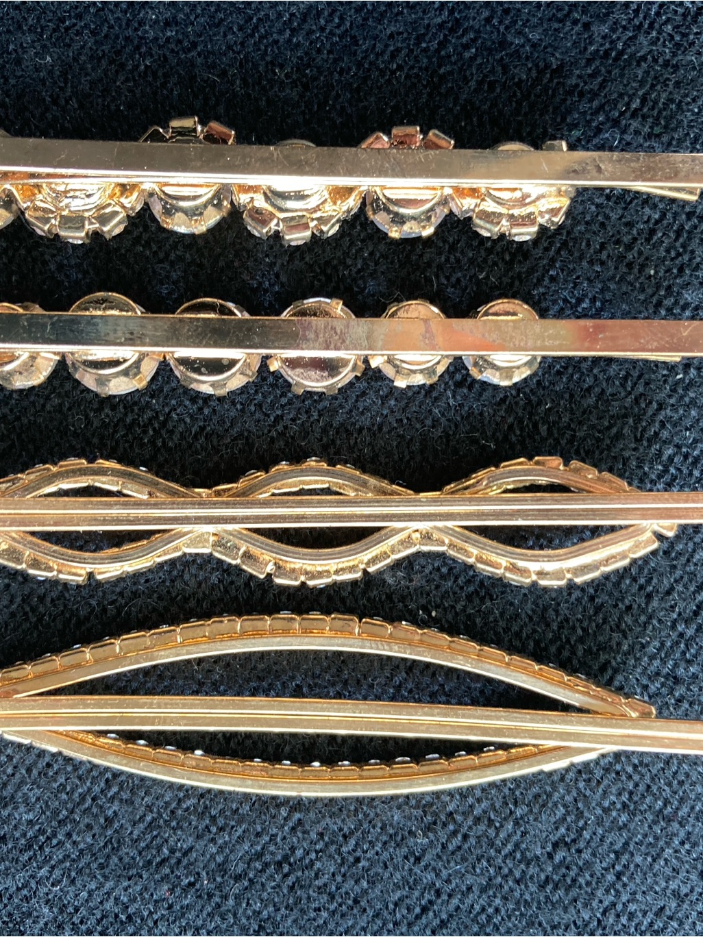 Gold Crystal Hair Clip Set - Sparkling Gold Tones — image 4 of 8